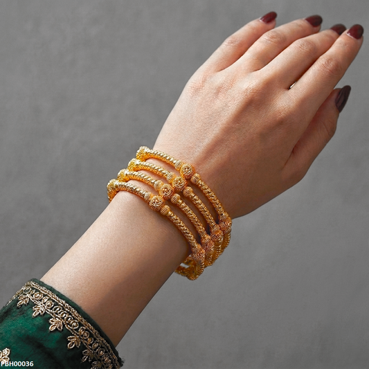PBH00036 AZM Round Flower  Bangles - PBH