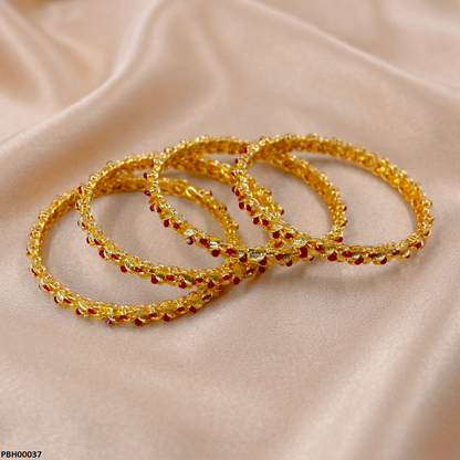 PBH00037 AZM Double Leaf Stone Bangles - PBH