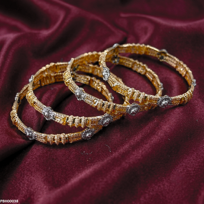 PBH00038 AZM Round Flower Bangles - PBH