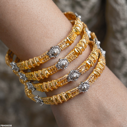 PBH00038 AZM Round Flower Bangles - PBH