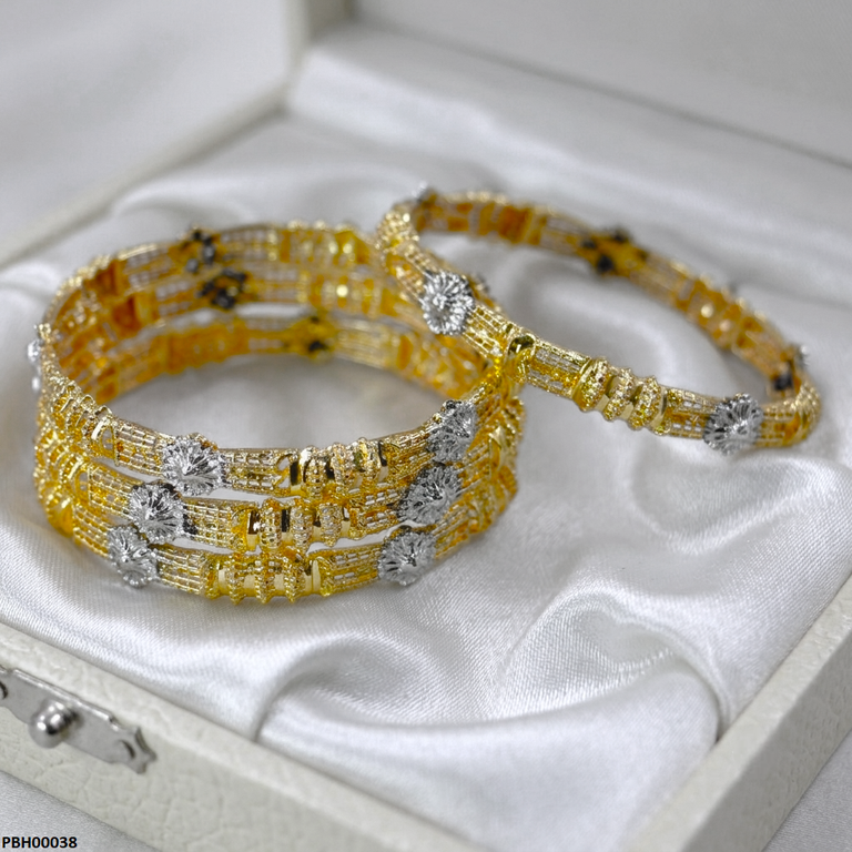 PBH00038 AZM Round Flower Bangles - PBH