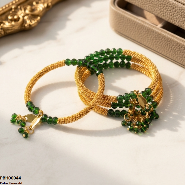 PBH00044 FRN Round Pearl Drop Bangles Set - PBH