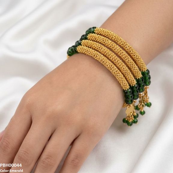 PBH00044 FRN Round Pearl Drop Bangles Set - PBH