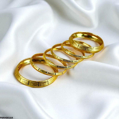 PBRH00164 MZM Gold Bangles 6 Pcs Set - PBRH