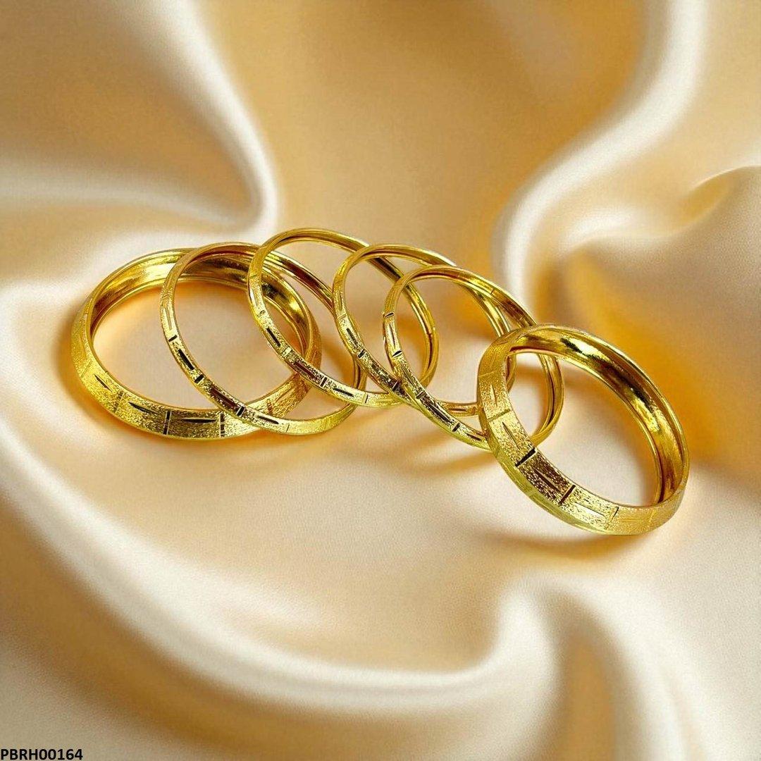 PBRH00164 MZM Gold Bangles 6 Pcs Set - PBRH