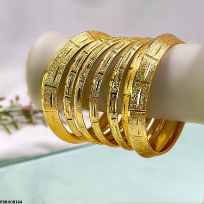 PBRH00164 MZM Gold Bangles 6 Pcs Set - PBRH