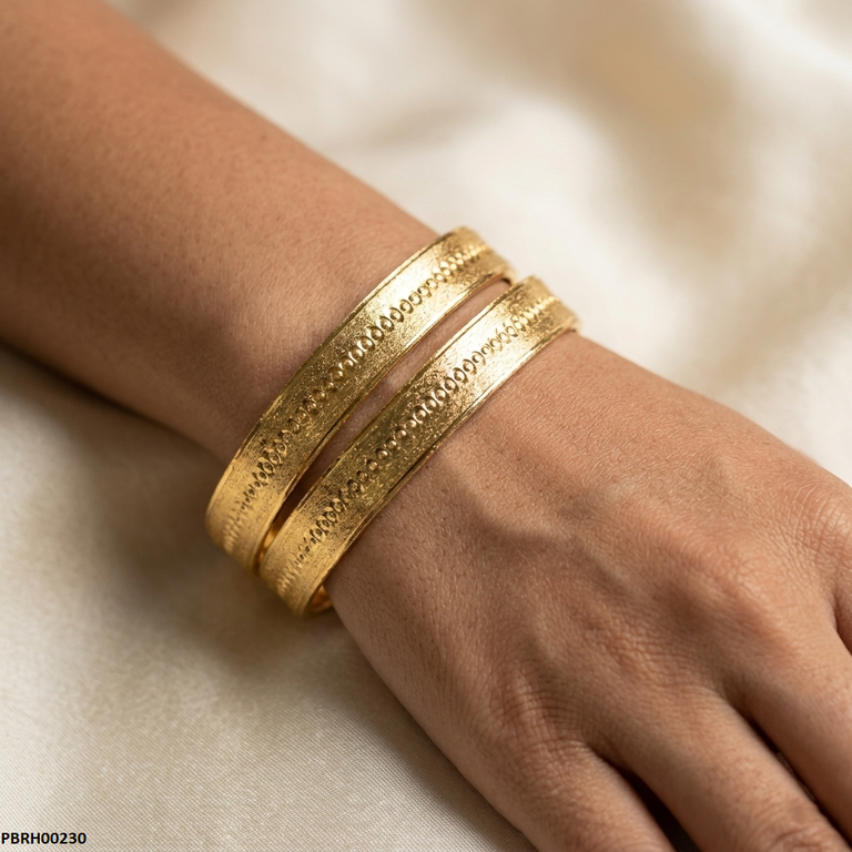 PBRH00230 FRN Round Plane Bangles Set - PBRH