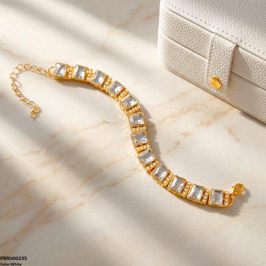 PBRH00235 MZM Rectangle Stone Bracelet - PBRH