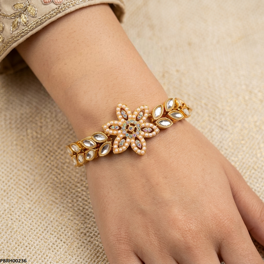 PBRH00236 MZM Pearl Flower Bracelet - PBRH
