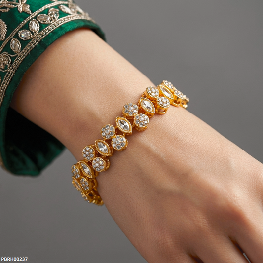 PBRH00237 MZM Marquise Round Stone Bracelet - PBRH
