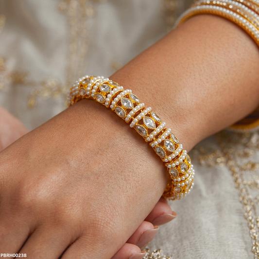 PBRH00238 MZM Marquise Pearl Stone Bracelet - PBRH
