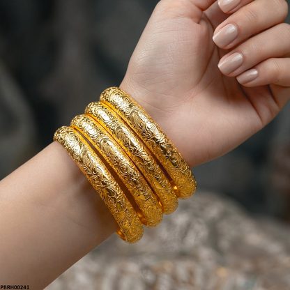 PBRH00241  FRN Flower Design Bangles Set - PBRH