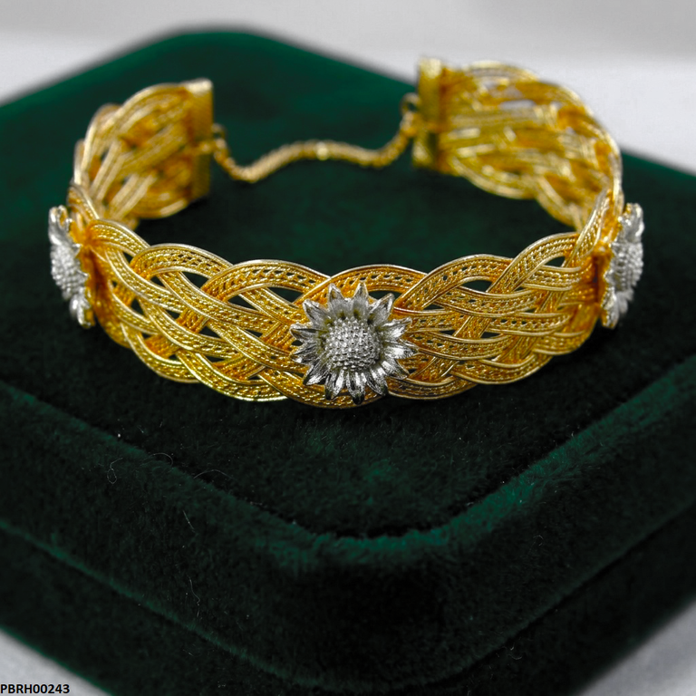 PBRH00243 FRN Sunflower Adjustable Bangle - PBRH