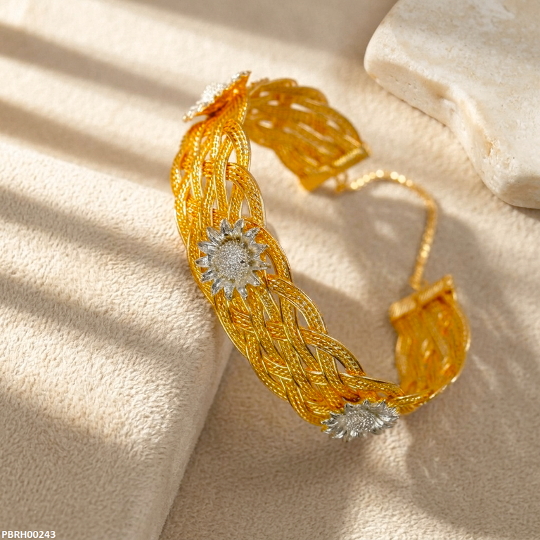 PBRH00243 FRN Sunflower Adjustable Bangle - PBRH
