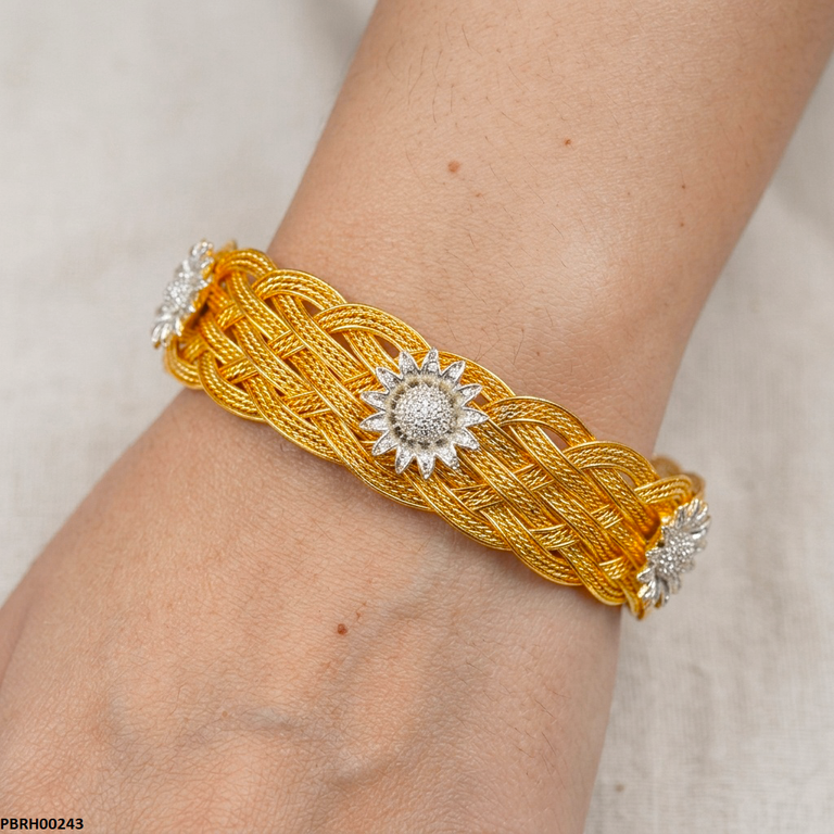 PBRH00243 FRN Sunflower Adjustable Bangle - PBRH