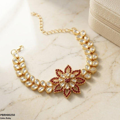 PBRH00250 MZM Floral Flower Bracelet Adjustable  - PBRH