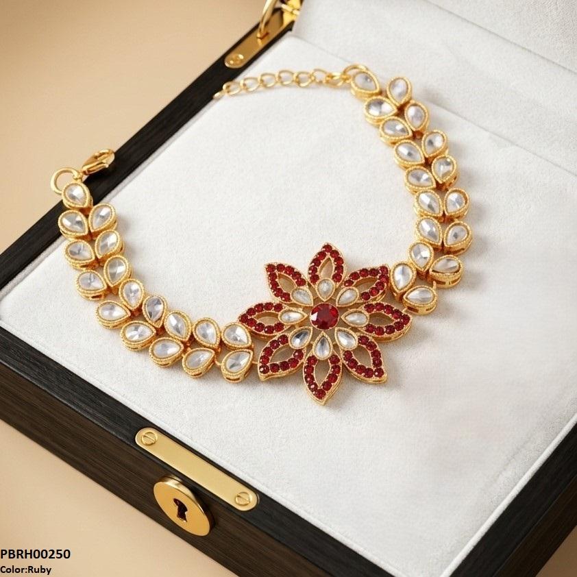 PBRH00250 MZM Floral Flower Bracelet Adjustable  - PBRH