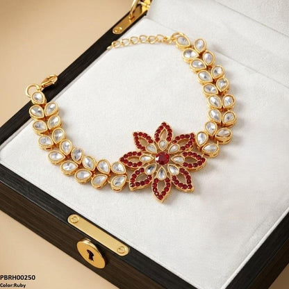 PBRH00250 MZM Floral Flower Bracelet Adjustable  - PBRH