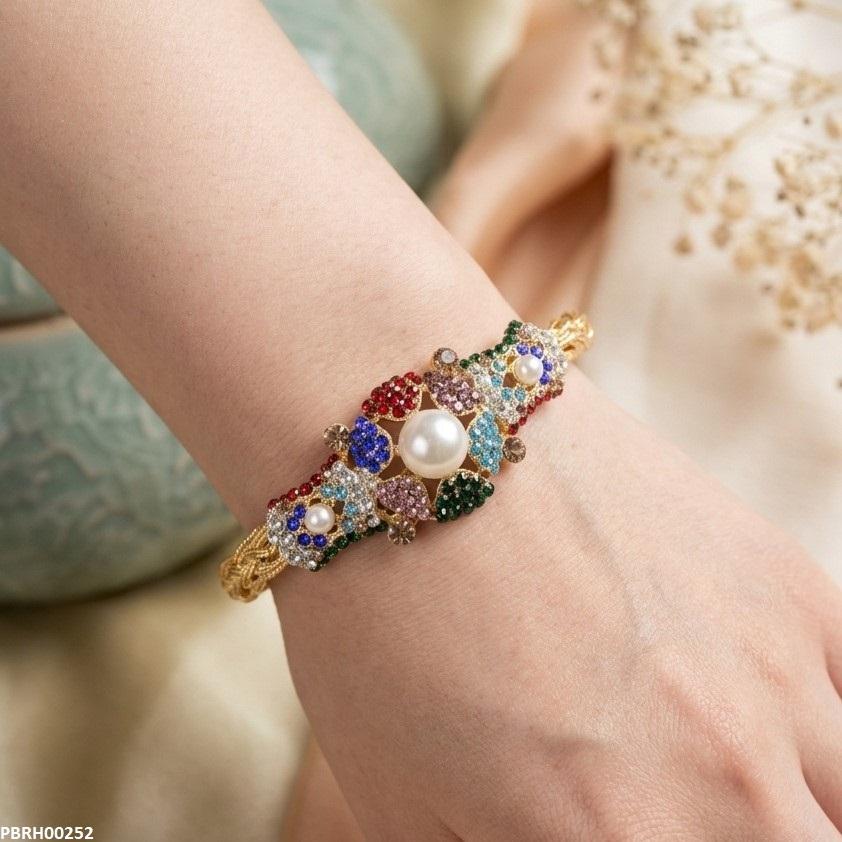 PBRH00252 AZM Multi Flower Bangles Set - PBRH