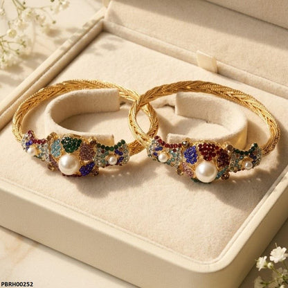 PBRH00252 AZM Multi Flower Bangles Set - PBRH