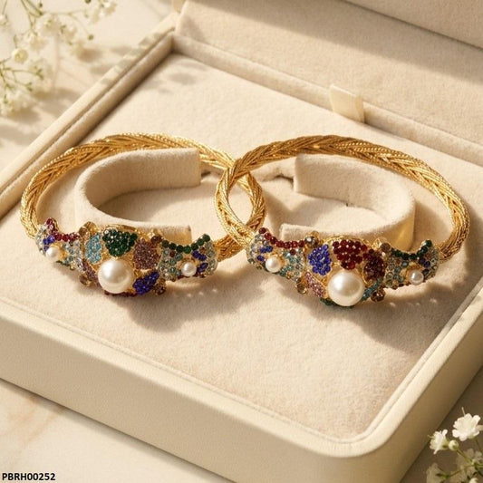 PBRH00252 AZM Multi Flower Bangles Set - PBRH