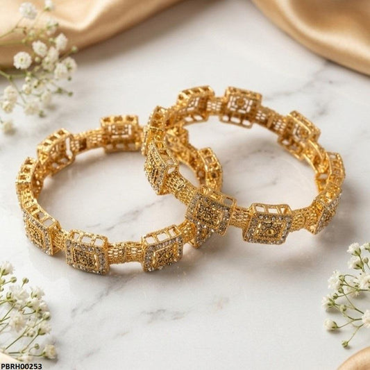 PBRH00253 MZM Square Link Bangles Set - PBRH