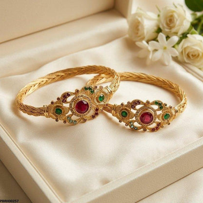 PBRH00257  AZM Multi Flower Bangles Set - PBRH