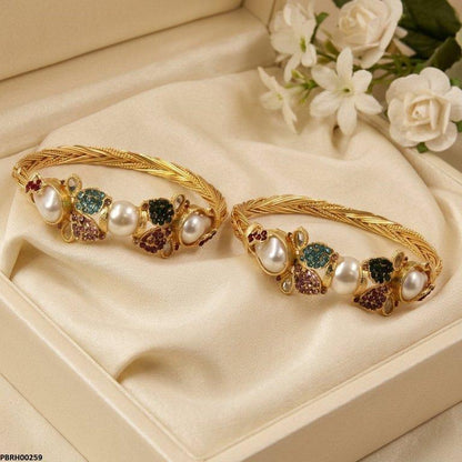 PBRH00259  AZM Pearl Leaf Bangles Set - PBRH