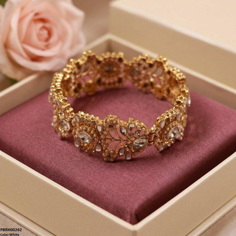 PBRH00262 MZM Oval/Tear Flower Adjustable Bangle - PBRH