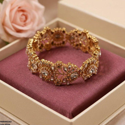 PBRH00262 MZM Oval/Tear Flower Adjustable Bangle - PBRH