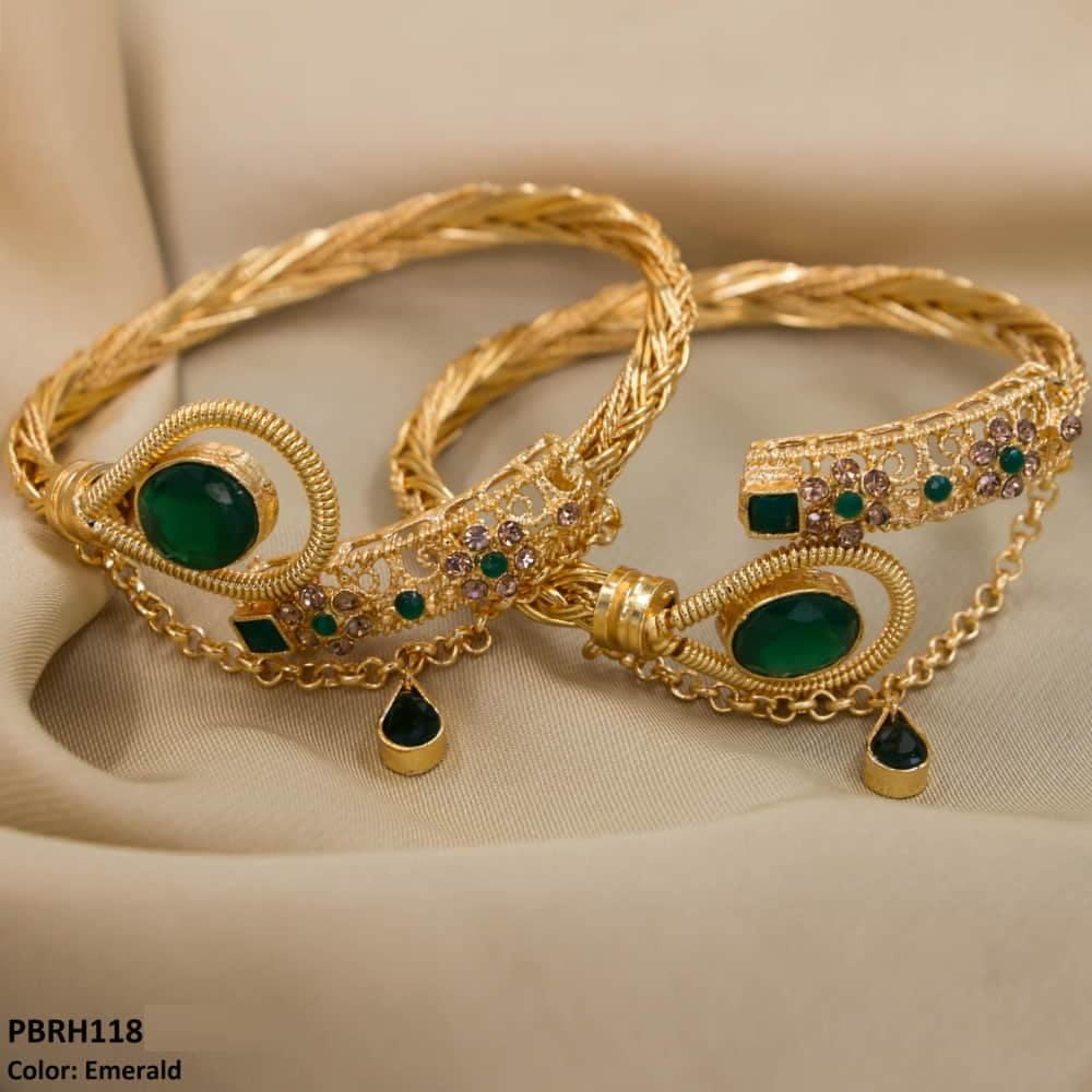 PBRH118 MZM Flower Bangles Pair