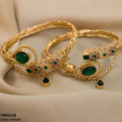 PBRH118 MZM Flower Bangles Pair