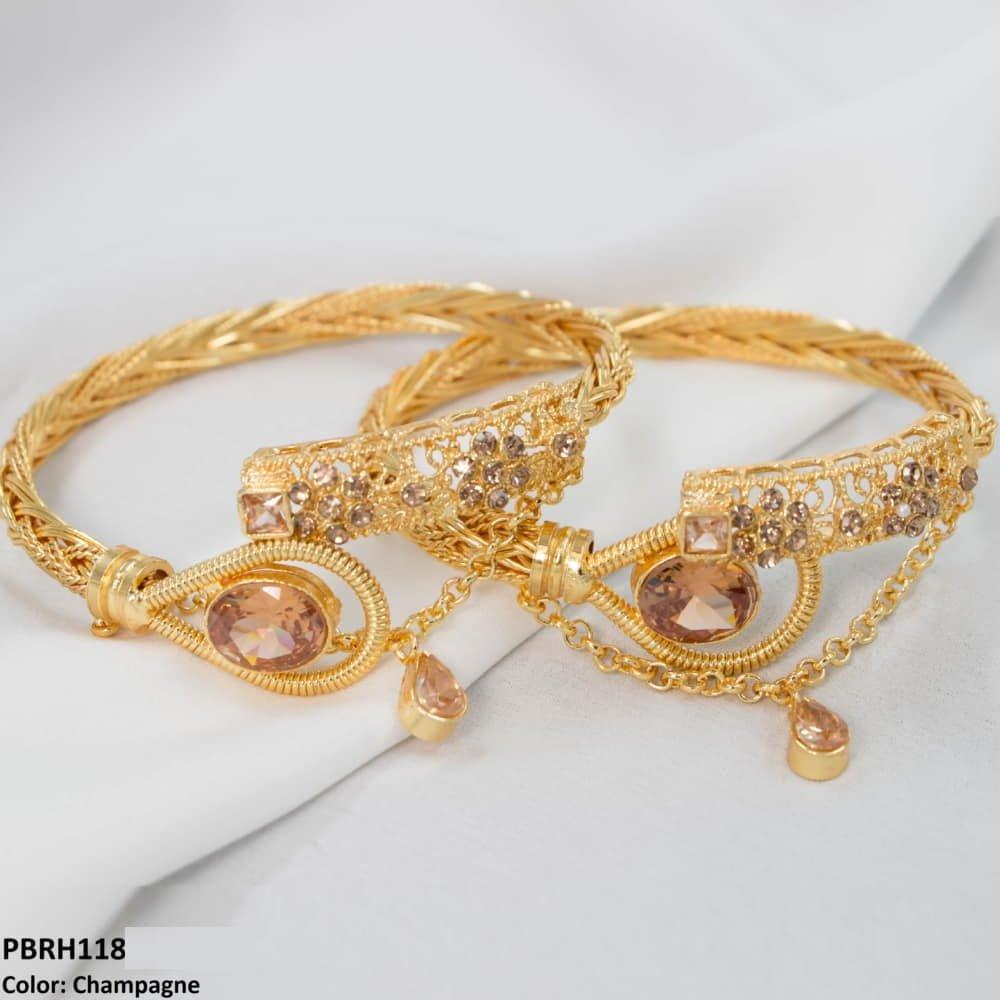 PBRH118 MZM Flower Bangles Pair