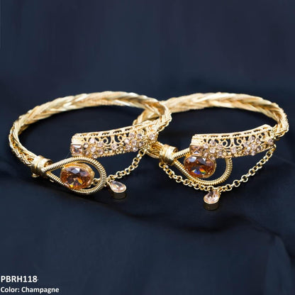 PBRH118 MZM Flower Bangles Pair