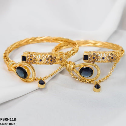 PBRH118 MZM Flower Bangles Pair