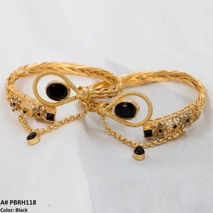 PBRH118 MZM Flower Bangles Pair