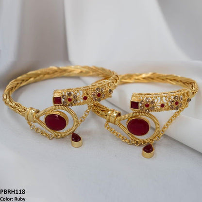 PBRH118 MZM Flower Bangles Pair