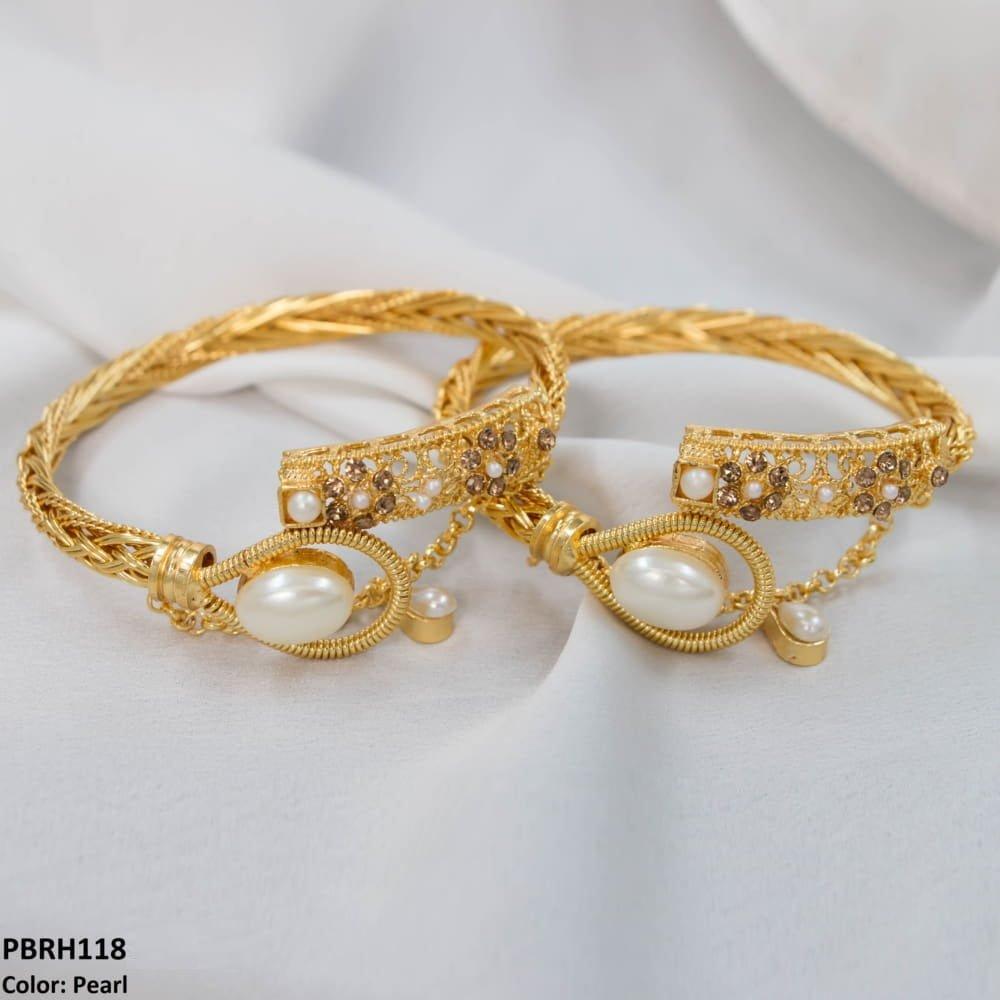 PBRH118 MZM Flower Bangles Pair