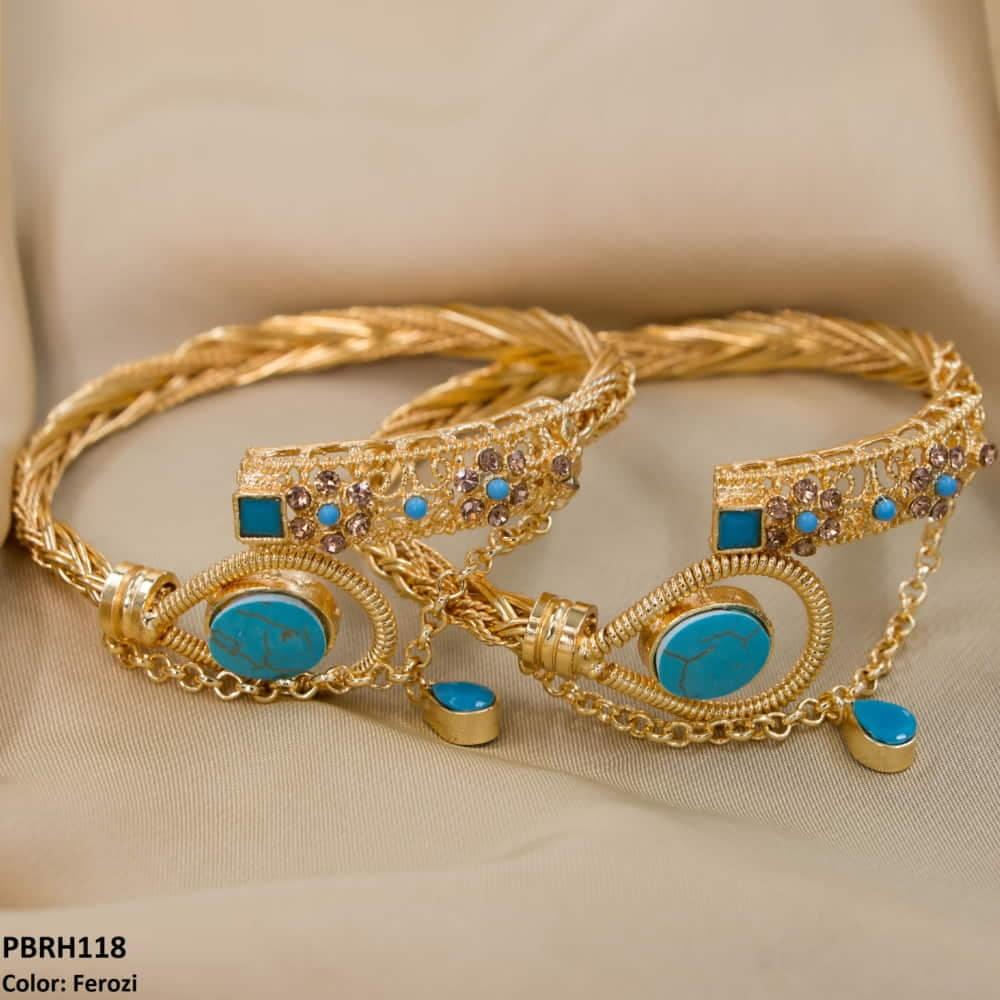 PBRH118 MZM Flower Bangles Pair