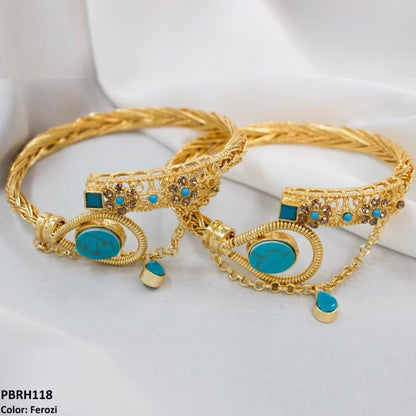 PBRH118 MZM Flower Bangles Pair