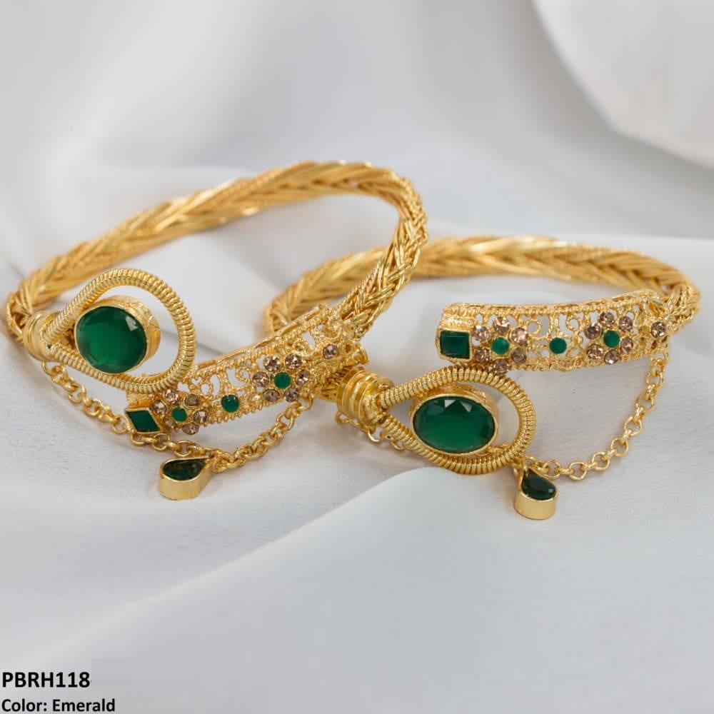 PBRH118 MZM Flower Bangles Pair