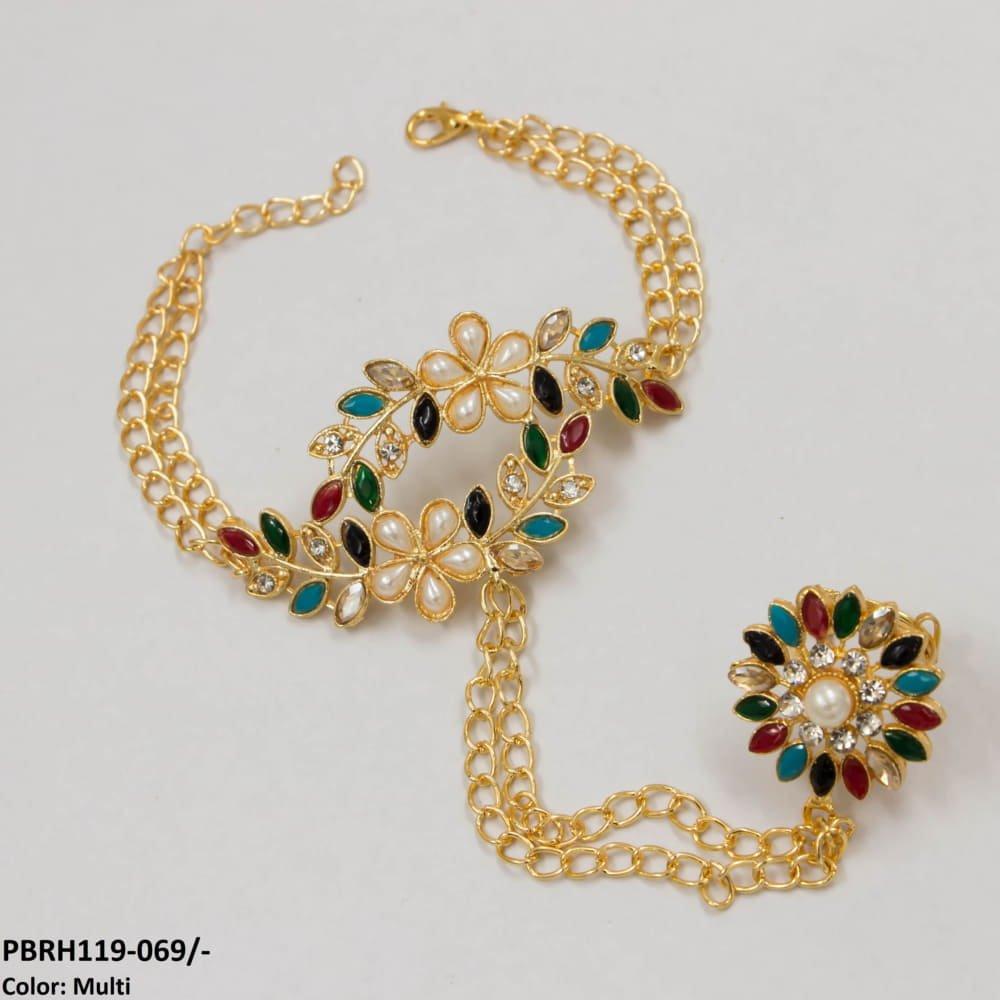 PBRH119 SDQ Pear Leaf Angla Bracelet Adjustable