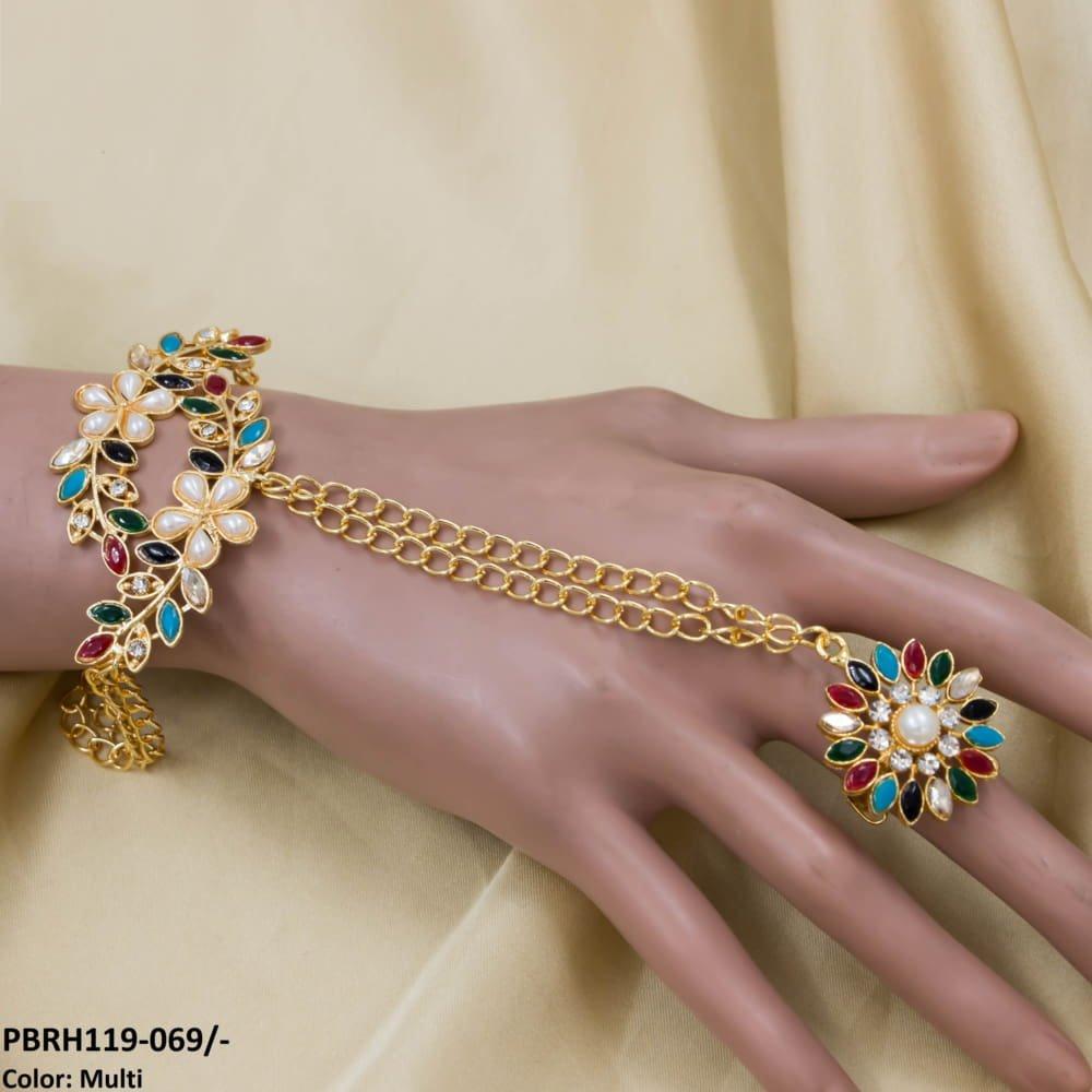 PBRH119 SDQ Pear Leaf Angla Bracelet Adjustable