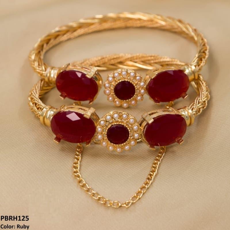 PBRH125 MZM Flower/Bezza Hand Bangles Pair