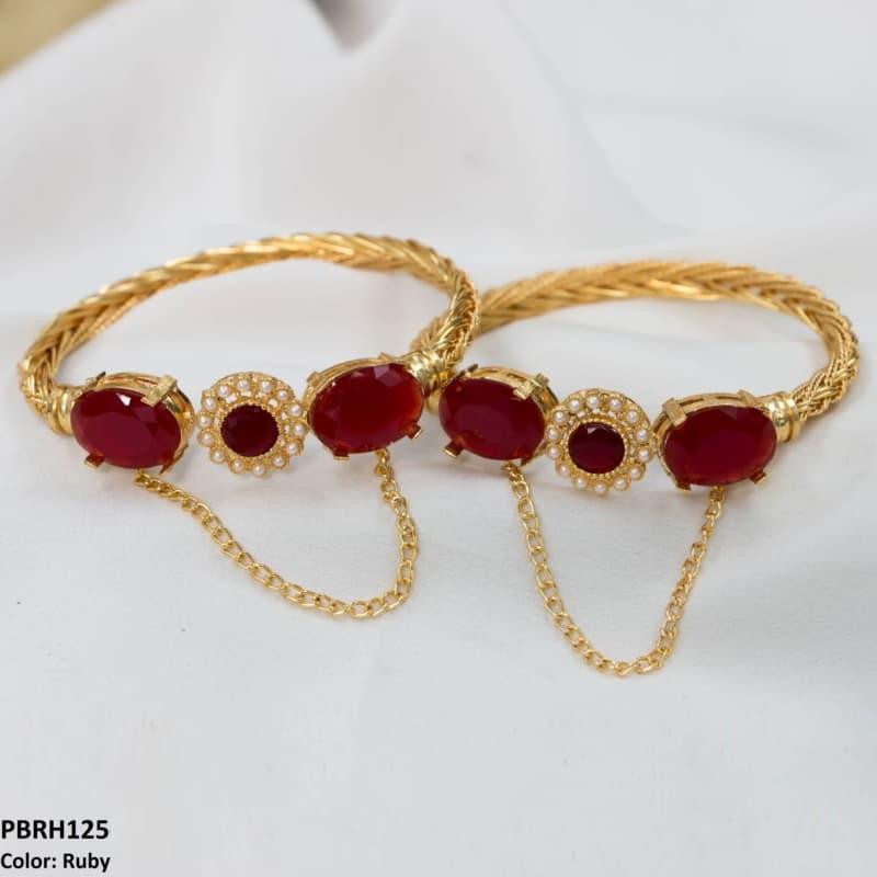 PBRH125 MZM Flower/Bezza Hand Bangles Pair