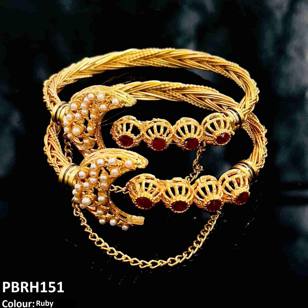PBRH151 MZM Pearl Moon Bracelet Adjustable