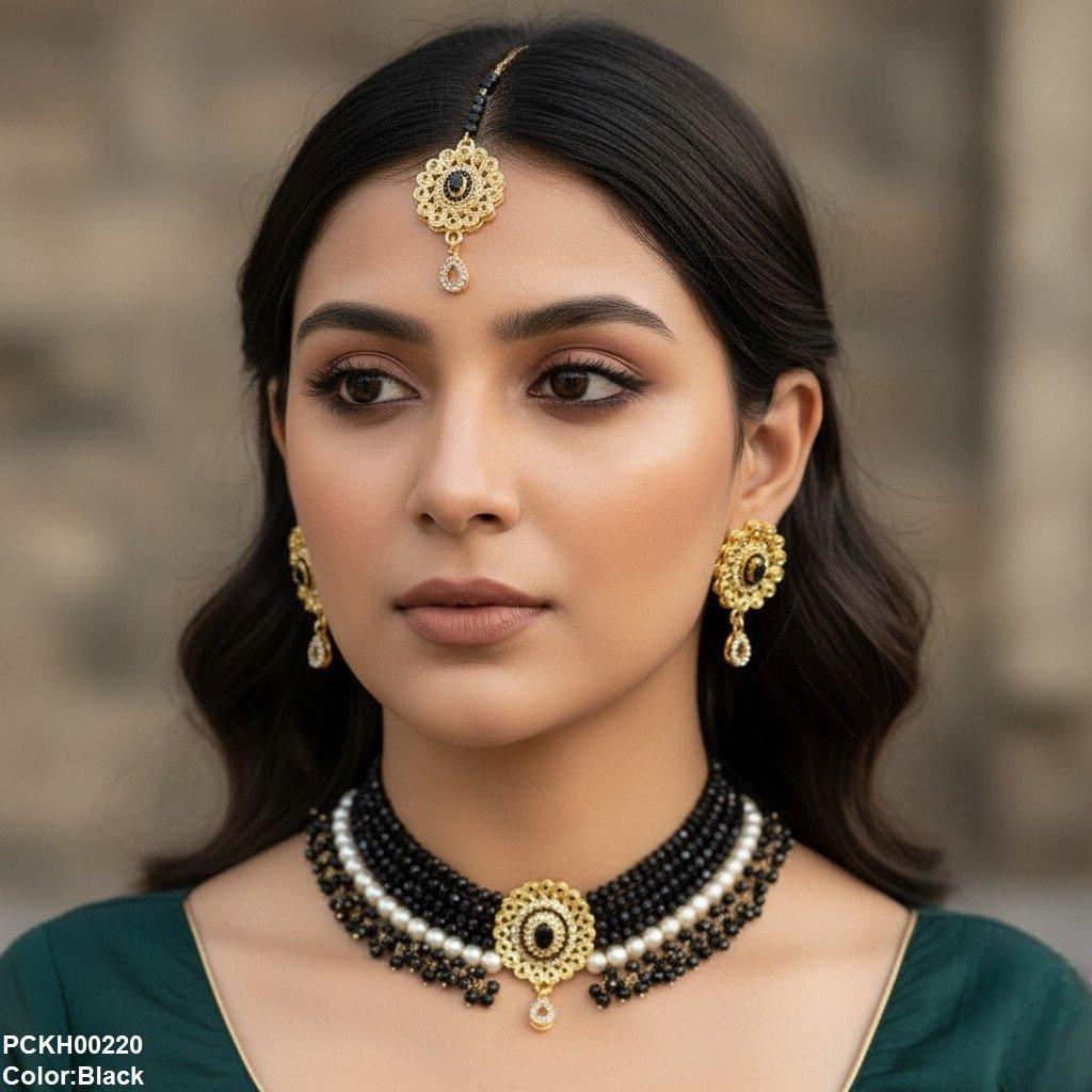 PCKH00220 MZM Oval Pearl Choker Set - PCKH