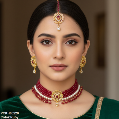 PCKH00220 MZM Oval Pearl Choker Set - PCKH