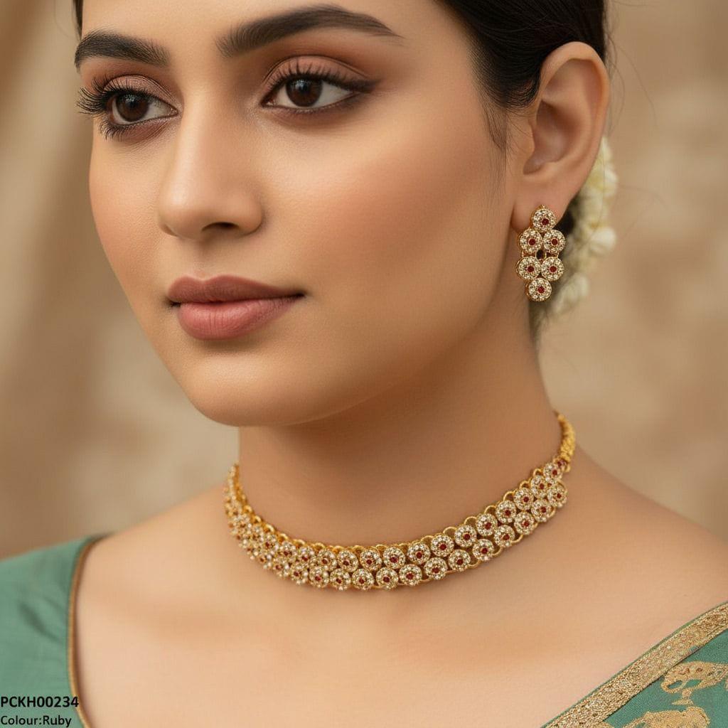 PCKH00234 FRN Flower Chokar set - PCKH