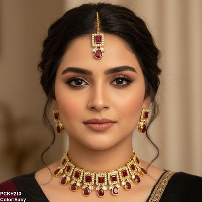 PCKH213 SDQ Pear Rectangle Choker Set